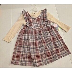 Nannette 2 Piece Jumper Dress Set Size 24 Months Plaid New With Tags